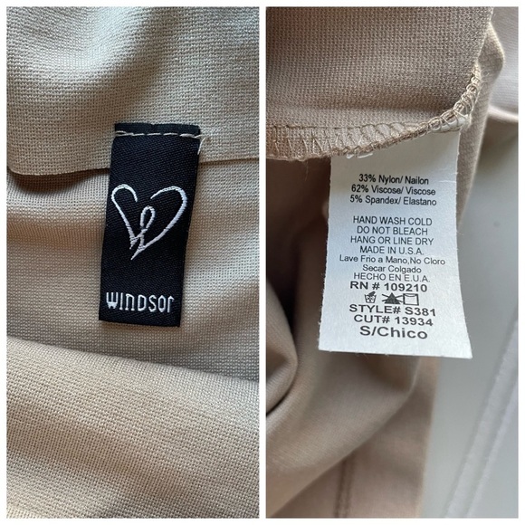 Windsor Bodycon Pencil Skirt Beige Tan Brown Size Small Pull On Stretch Office - Picture 3 of 4